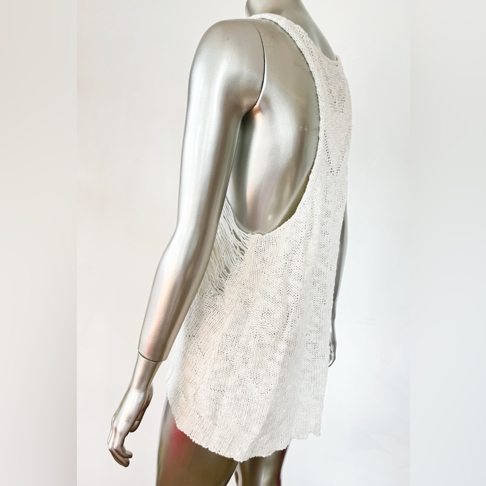 VICI dolls woven distressed knit tank top Ivory large